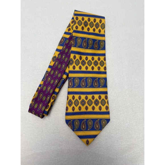 Tommy Hilfiger Other - Tommy Hilfiger Mens Silk Paisley‎ Necktie Blue Yellow Purple Business Formal